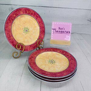 Vintage Furio MESA Multicolored Indonesia Stoneware Lunch Salad  Plates Set of 4